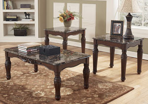 North Shore Cocktail Table & 2 End Table Set,Ashley