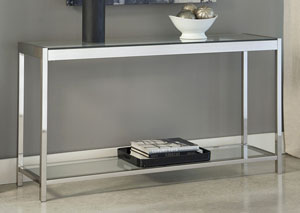 Jonies Brushed Nickel Finish Sofa Table,Ashley
