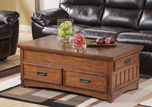 Cross Island Lift-Top Storage Cocktail Table,Ashley