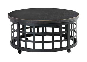 Marimon Black Round Cocktail Table,Ashley
