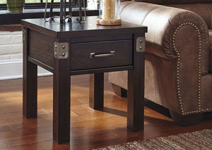 Haddigan Dark Brown Rectangular End Table,Ashley