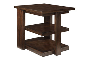 Garletti Dark Brown Rectangular End Table,Ashley