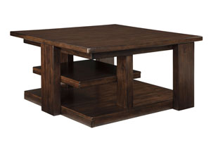 Garletti Dark Brown Square Cocktail Table,Ashley