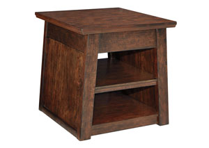 Harpan Reddish Brown Rectangular End Table,Ashley