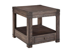 Burladen Grayish Brown Rectangular End Table,Ashley
