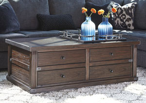Zenfield Medium Brown Cocktail Table With Storage,Ashley
