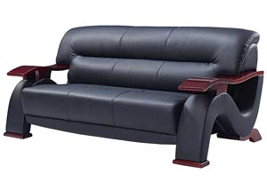 Black Leather Sofa,Global Furniture