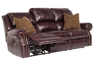 Walworth Black Cherry Reclining Power Sofa,Ashley