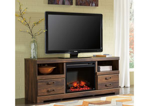 Quinden Large TV Stand w/ LED Fireplace Insert,Ashley