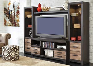 Harlinton Large TV Stand w/ Piers & LED Fireplace Insert,Ashley