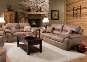 Jamestown Champagne Reclining Sofa,CORINTHIAN